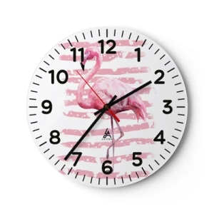 Wanduhr - Glasuhr - In Würde, aber in Pink - 40x40 cm