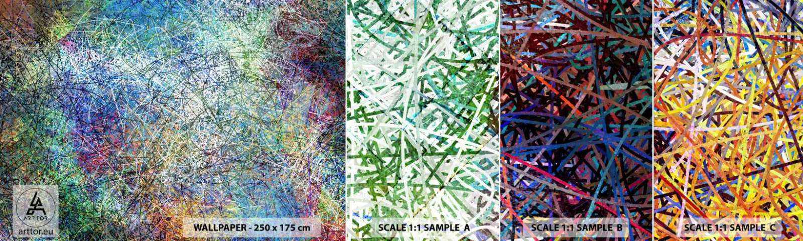 Fototapeten Muster Selbstklebend Deluxe Sticker - Es ist nicht so einfach - Abstraktion, Stück, Modernes Muster - 100x30 cm