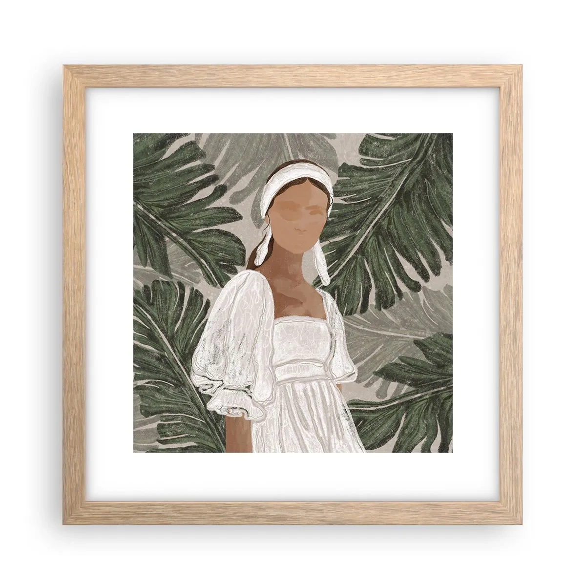 Poster in einem Rahmen aus heller Eiche - Exotisches Porträt - 30x30 cm