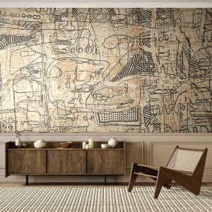 Fototapete Premium Canvas - Es wartet darauf, entschlüsselt zu werden - Grafik, Stück, Abstraktion - 300x210 cm