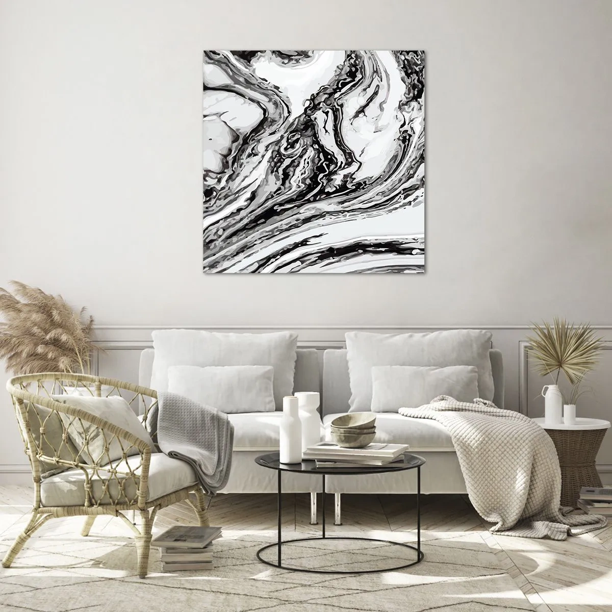 Glasbild - Bild auf glas - Am Anfang war Chaos - 60x60 cm
