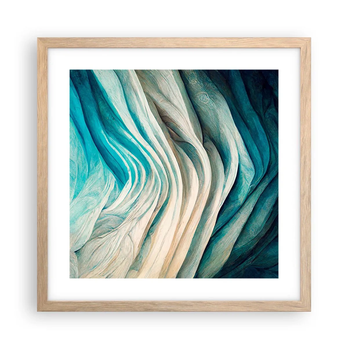 Poster in einem Rahmen aus heller Eiche - Blaue Unersättlichkeit - 40x40 cm