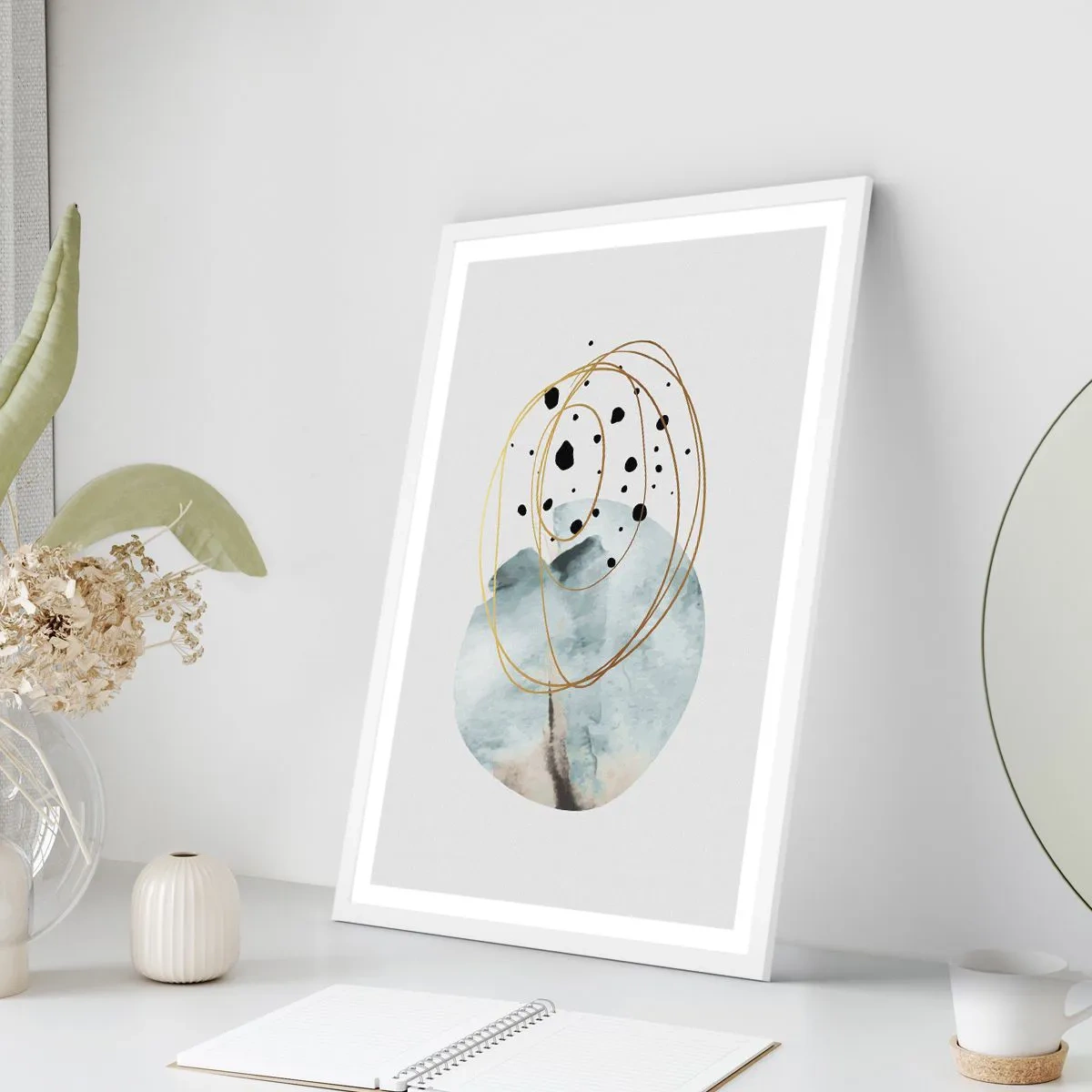Poster in einem weißen Rahmen - Vom Weltraum umarmt - 40x50 cm