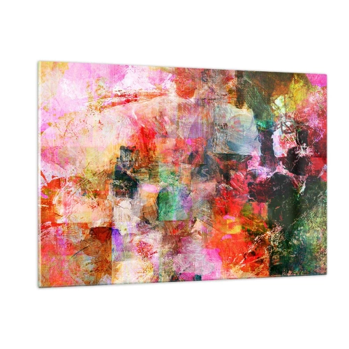Glasbild - Bild auf glas - Bunte Abstraktion mit intensiven Farben - 120x80cm - Eine Reise durch die Rosen - Moderne Wanddekoration für Wohnzimmer und Schlafzimmer ARTTOR
