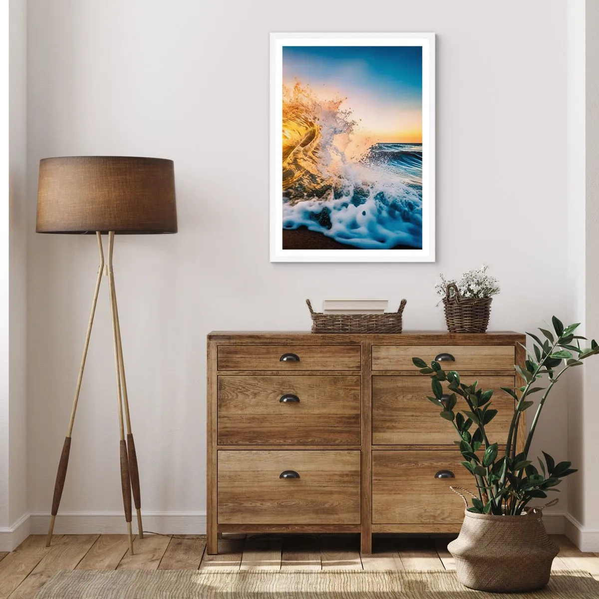 Poster in einem weißen Rahmen - Spaß im Sand - 50x70 cm