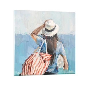 Glasbild - Bild auf glas - Willkommen in den Sommerferien - 40x40 cm