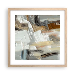 Poster in einem Rahmen aus heller Eiche - Bunte Schichten - 40x40 cm