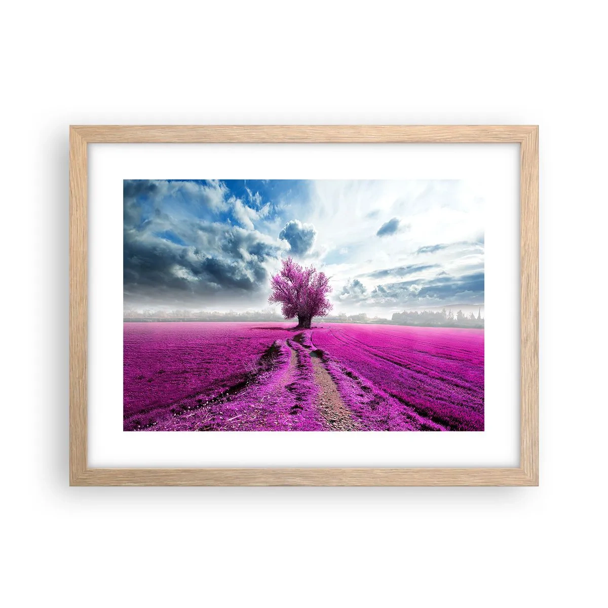 Poster in einem Rahmen aus heller Eiche - Heide - Wildnis - 40x30 cm