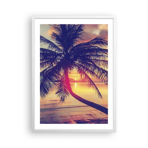 Poster in einem weißen Rahmen - Abend unter Palmen - 50x70 cm