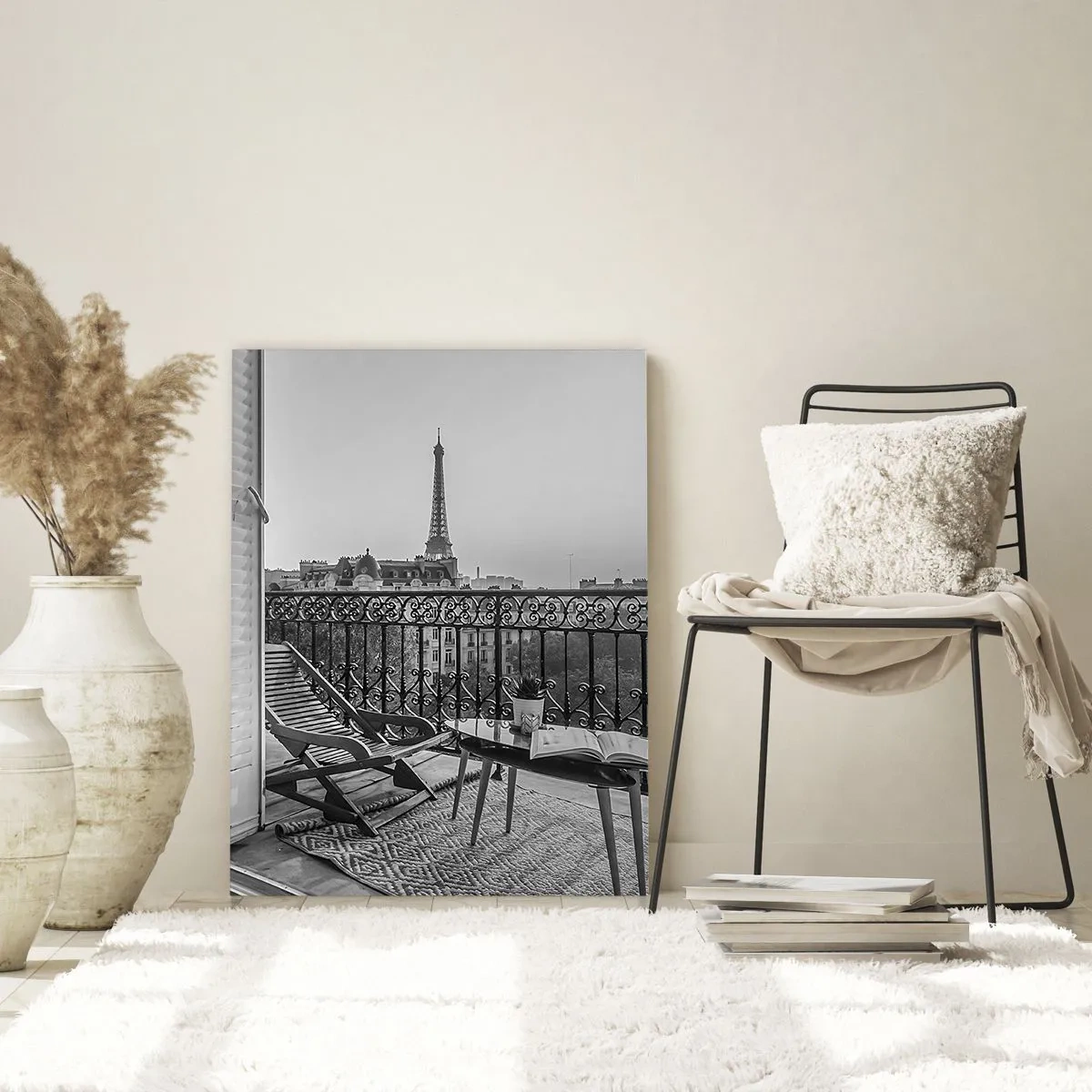 Glasbild - Bild auf glas - Ein Pariser Nachmittag - 50x70cm - Pariser Nachmittag - Moderne Wanddekoration für Wohnzimmer und Schlafzimmer ARTTOR