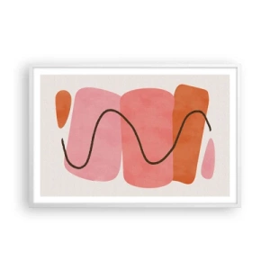 Poster in einem weißen Rahmen - Sanfte Bewegung der Formen - 91x61 cm