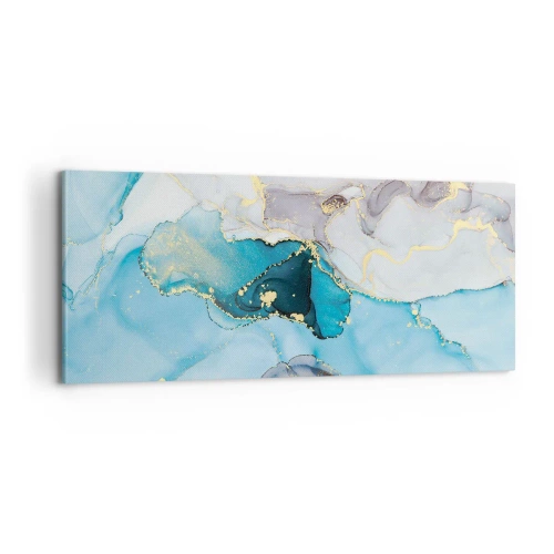 Bild auf Leinwand - Leinwandbild - Eine Studie über das Zusammentreffen von Grau und Türkis - 100x40 cm