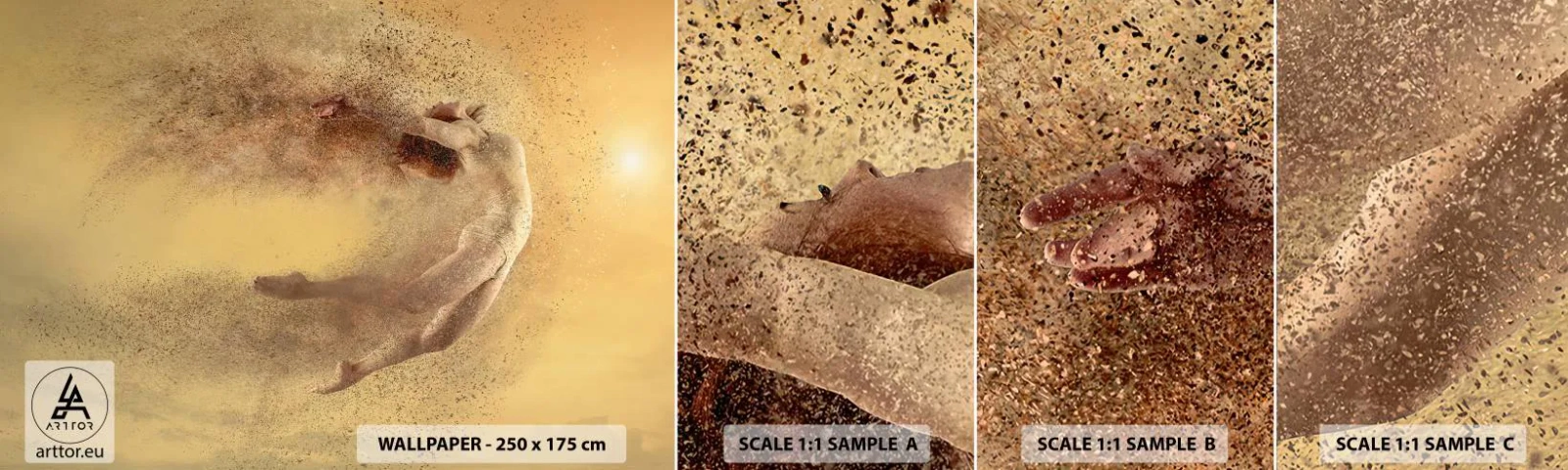 Fototapeten Muster Selbstklebend Deluxe Sticker - In tanzender Ekstase - Abstraktion, Frau, Grafik - 100x30 cm