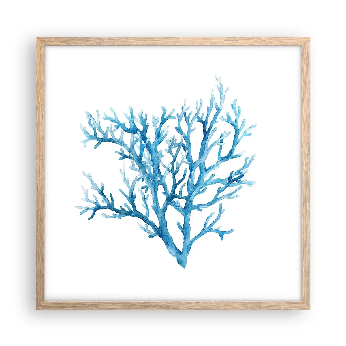 Poster in einem Rahmen aus heller Eiche - Nautisches Filigran - 50x50 cm