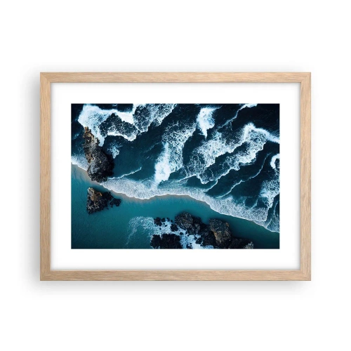 Poster in einem Rahmen aus heller Eiche - In Wellen gehüllt - 40x30 cm