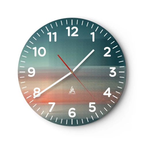 Wanduhr - Glasuhr - Abstraktion: Lichtwellen - 40x40 cm