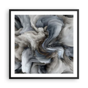 Poster in einem schwarzem Rahmen - Stein und Blume - 60x60 cm