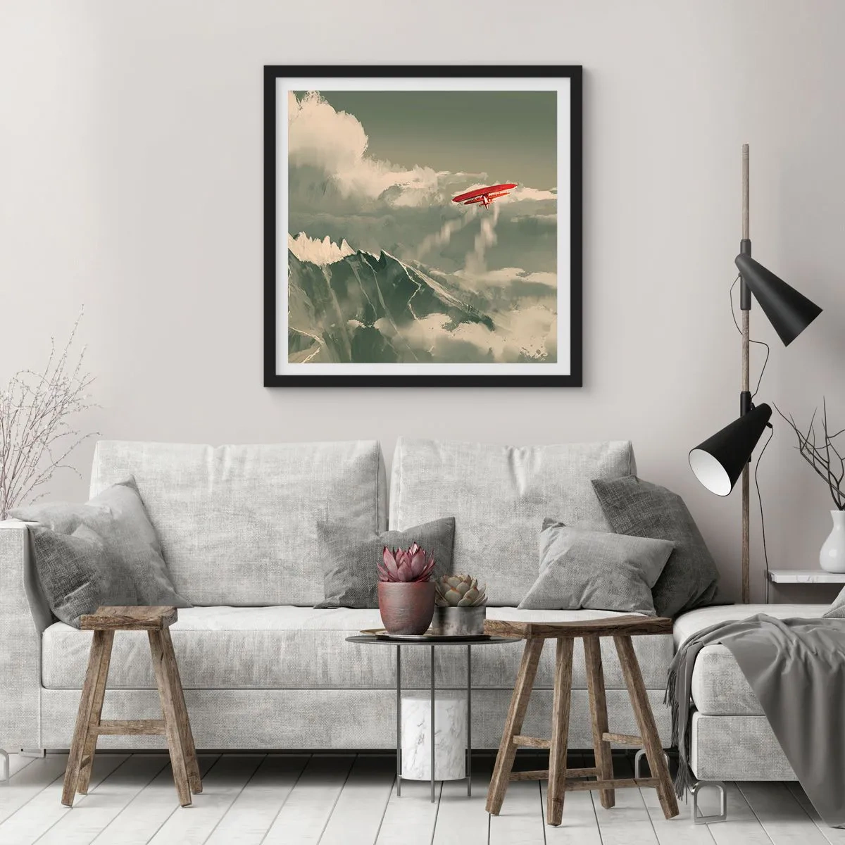 Poster in einem schwarzem Rahmen - Furchtloser Pionier - 50x50 cm