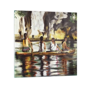 Glasbild - Bild auf glas - In einem polynesischen Paradies - 60x60 cm