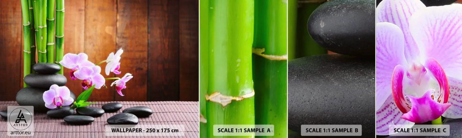 Fototapetenmuster Standard Eco - Treffen Sie die Freuden des Ostens - Blumen, Orchidee, Orchidee - 100x30 cm