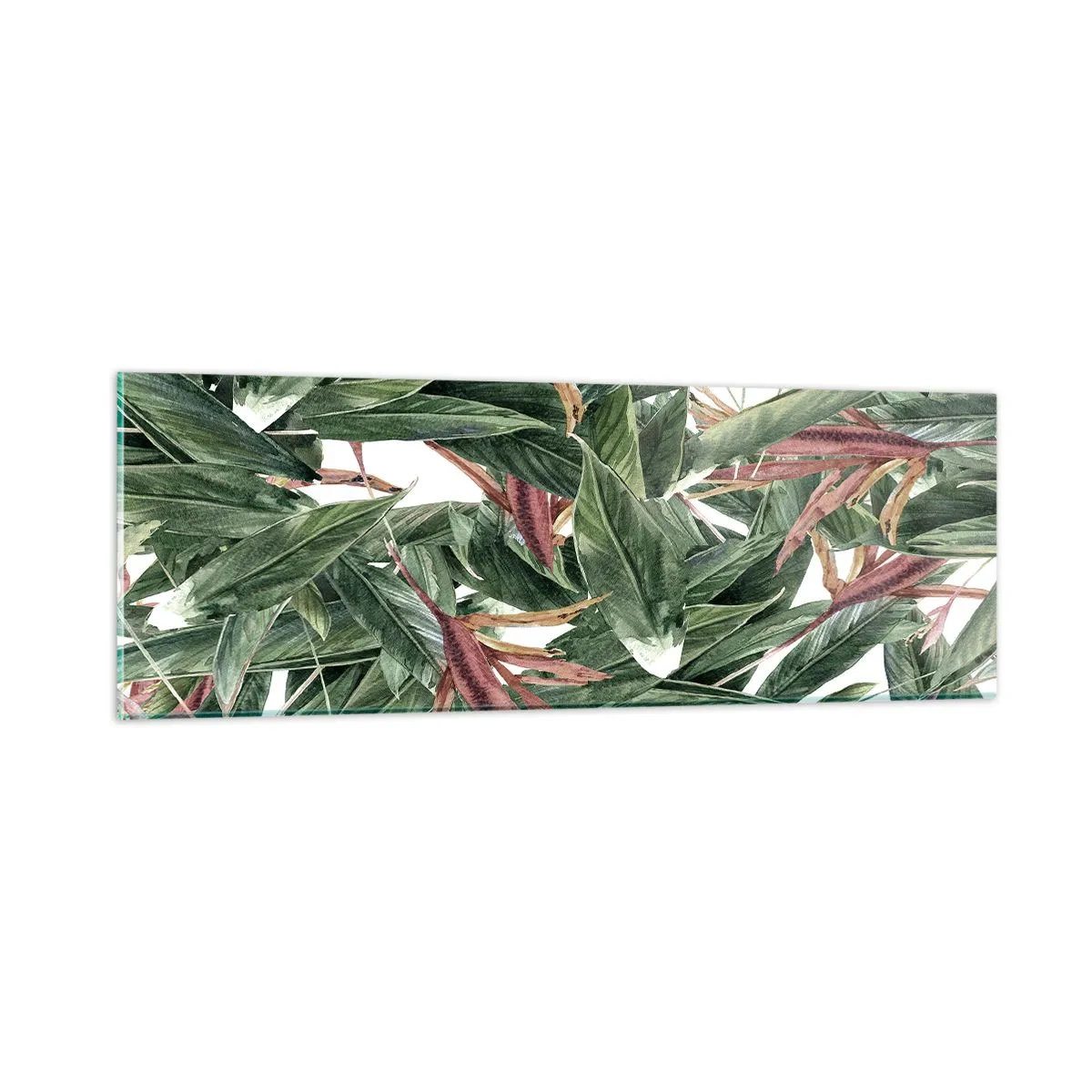 Glasbild - Bild auf glas - Smaragd-lila Dickicht - 90x30 cm