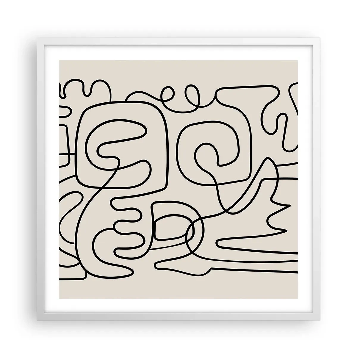 Poster in einem weißen Rahmen - Folge der Spur - 60x60 cm