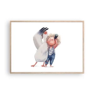 Poster in einem Rahmen aus heller Eiche - Toller Reiseplan - 100x70 cm