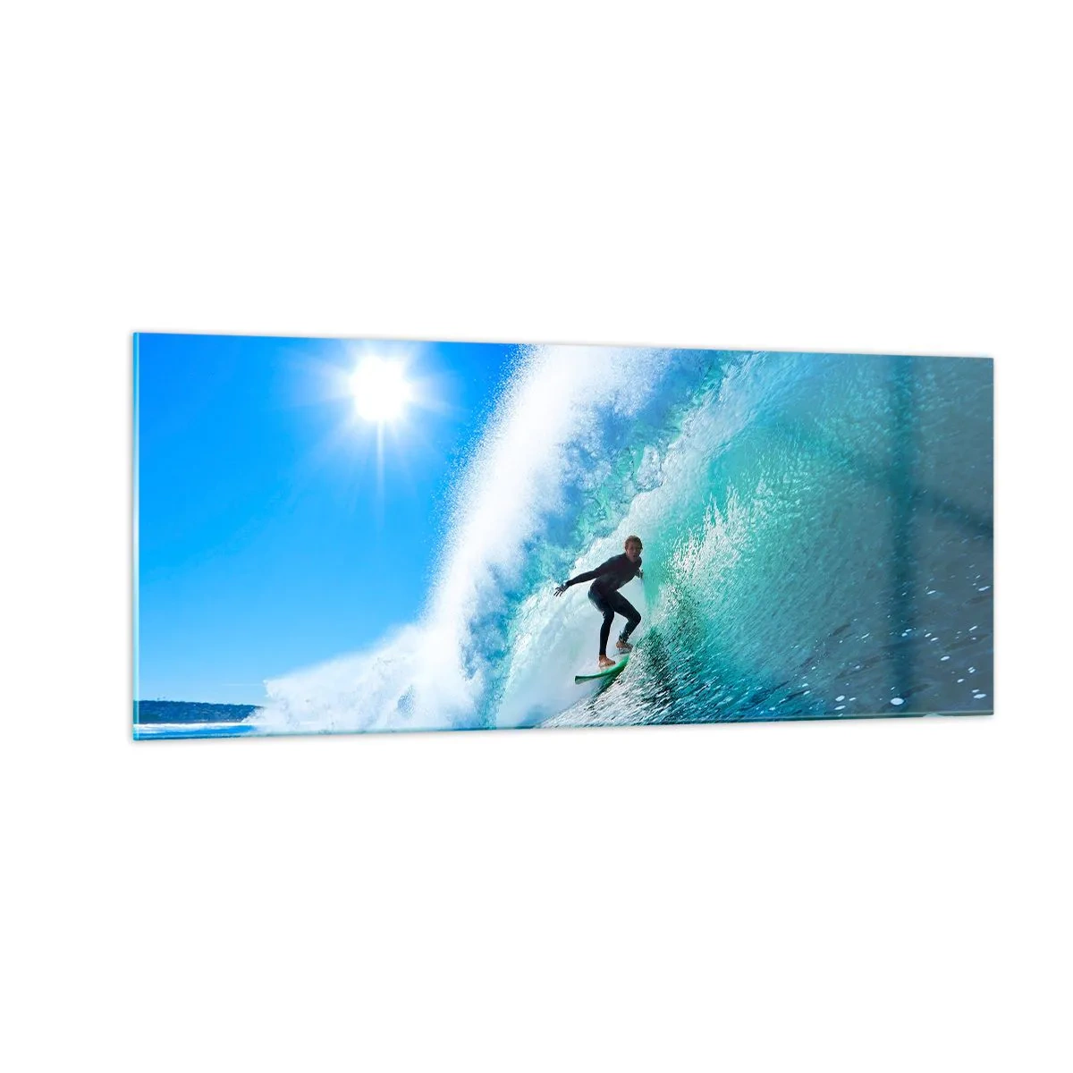 Glasbild - Bild auf glas - Durch das große Blau - 100x40 cm