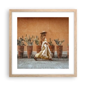 Poster in einem Rahmen aus heller Eiche - Hippie-Stil - 40x40 cm