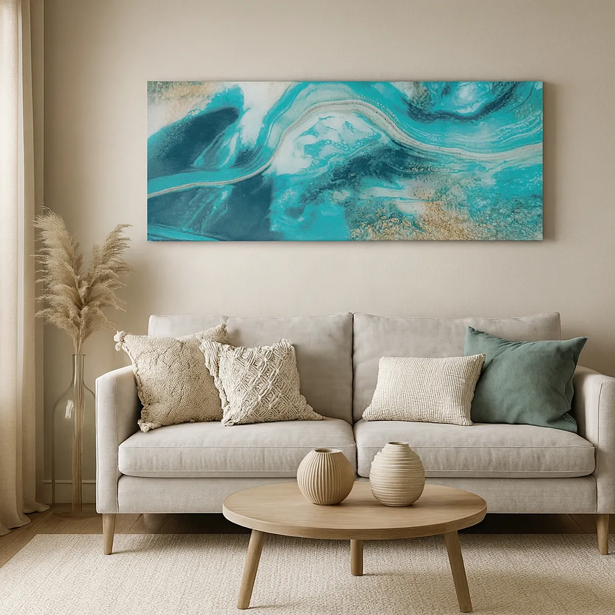 Bild auf Leinwand - Leinwandbild - Der Fluss aus Gold - 30x30 cm