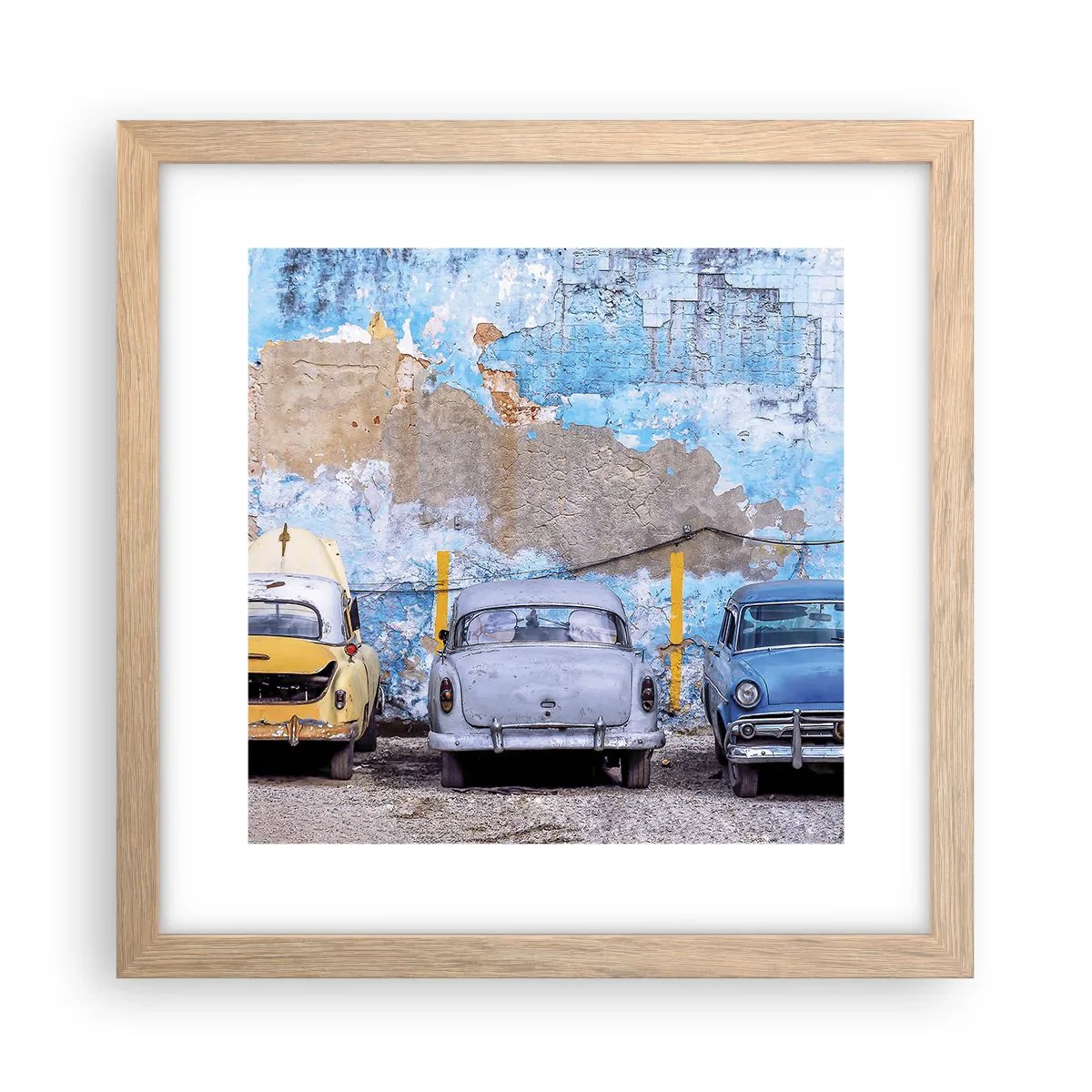 Poster in einem Rahmen aus heller Eiche - Treffen der Veteranen - 30x30 cm