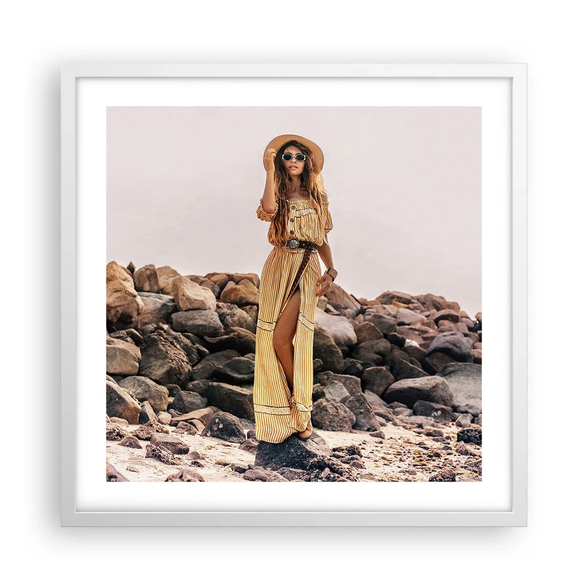 Poster in einem weißen Rahmen - Die Magie der Steine - 50x50 cm