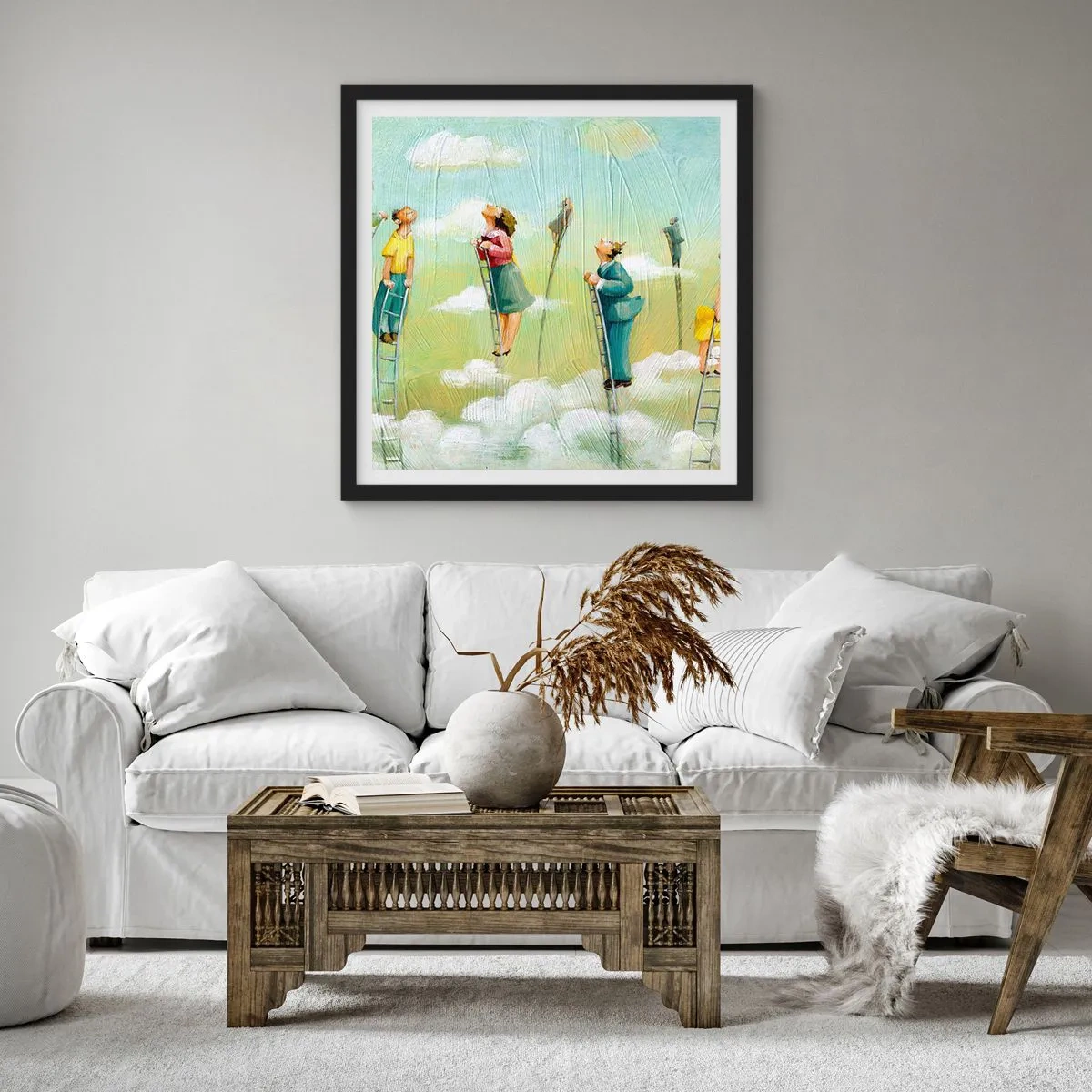 Poster in einem schwarzem Rahmen - Hinter deinem Traum - 30x30 cm