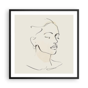 Poster in einem schwarzem Rahmen - Eine bestimmte Linie - 60x60 cm