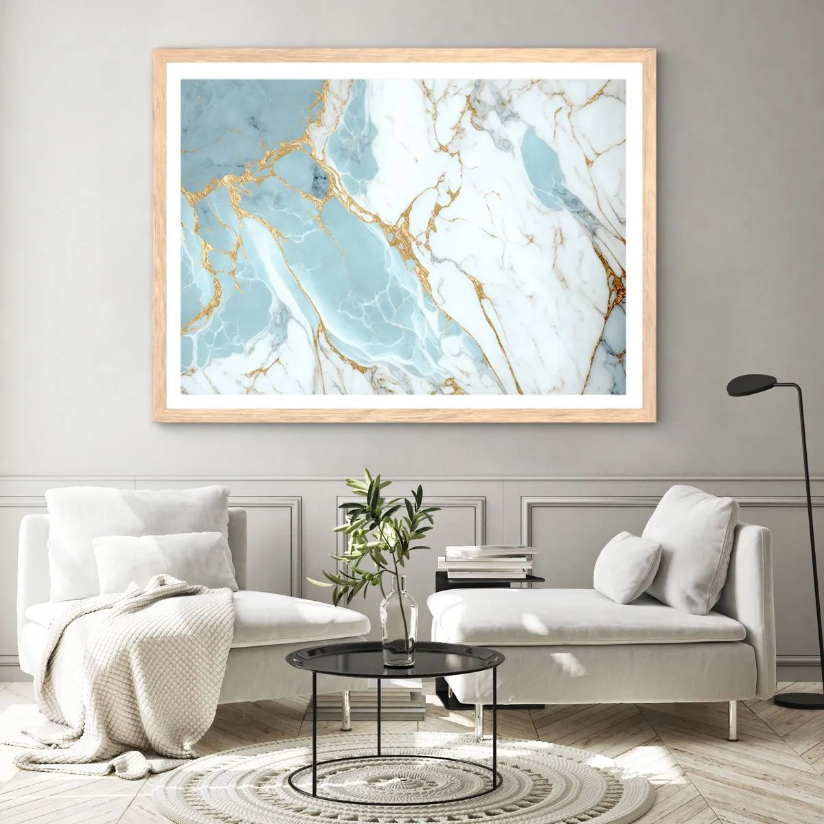 Poster in einem Rahmen aus heller Eiche - Reichtum des Steins - 100x70 cm