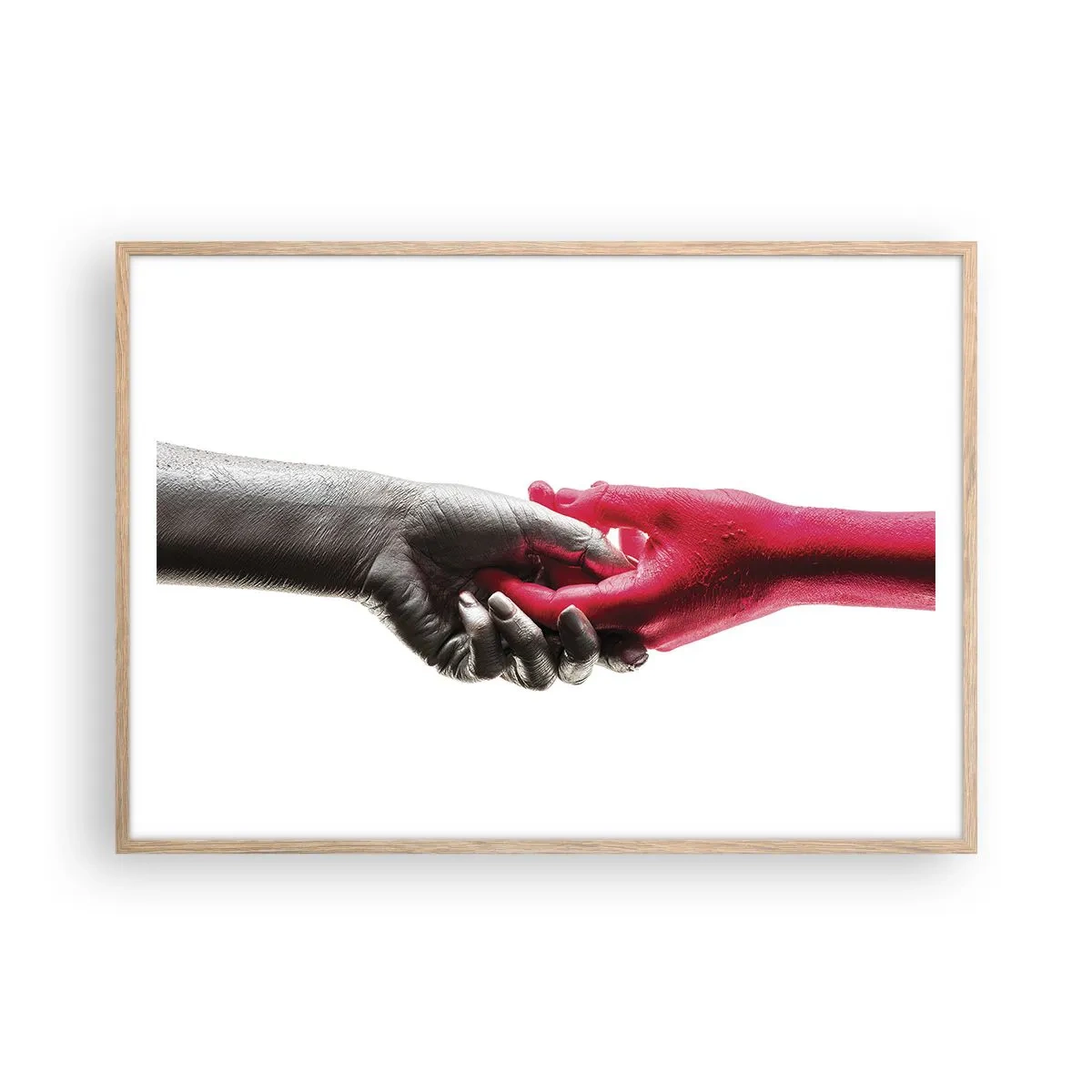 Poster in einem Rahmen aus heller Eiche - Gemeinsam, obwohl anders - 100x70 cm