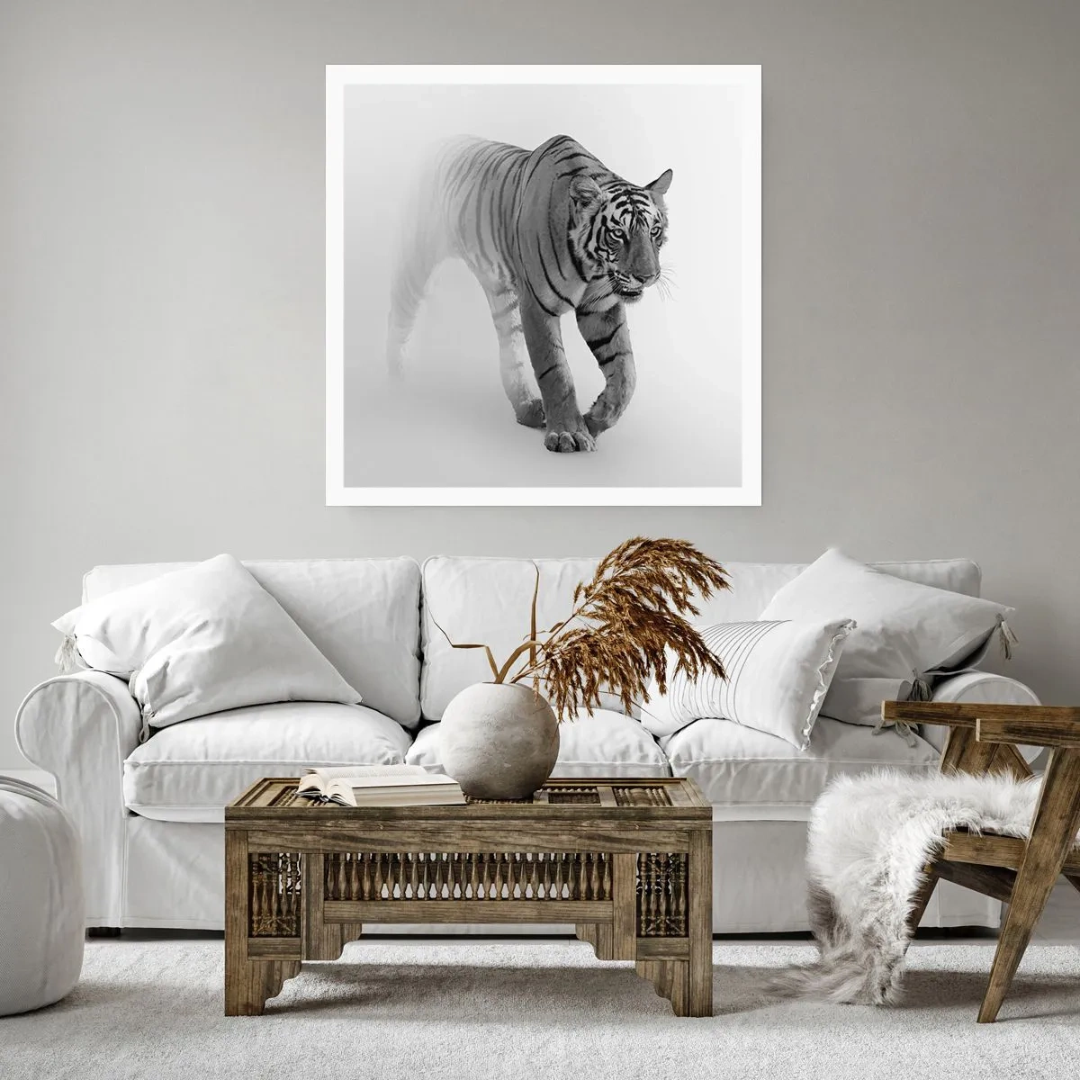 Poster - Im Nebel gelauert - 60x60 cm