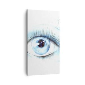 Bild auf Leinwand - Leinwandbild - Tauchen Sie ein in das Blau der Blicke - 55x100 cm