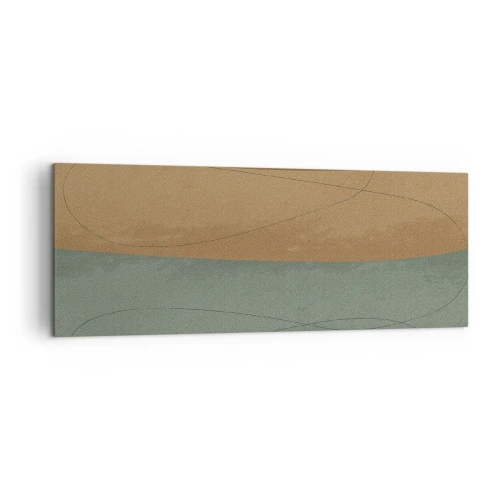 Bild auf Leinwand - Leinwandbild - Abstrakte Komposition in natürlichen Erdtönen - 140x50cm - Horizontale Komposition - Moderne Wanddekoration für Wohnzimmer und Schlafzimmer ARTTOR