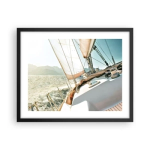 Poster in einem schwarzem Rahmen - Unter vollen Segeln - 50x40 cm
