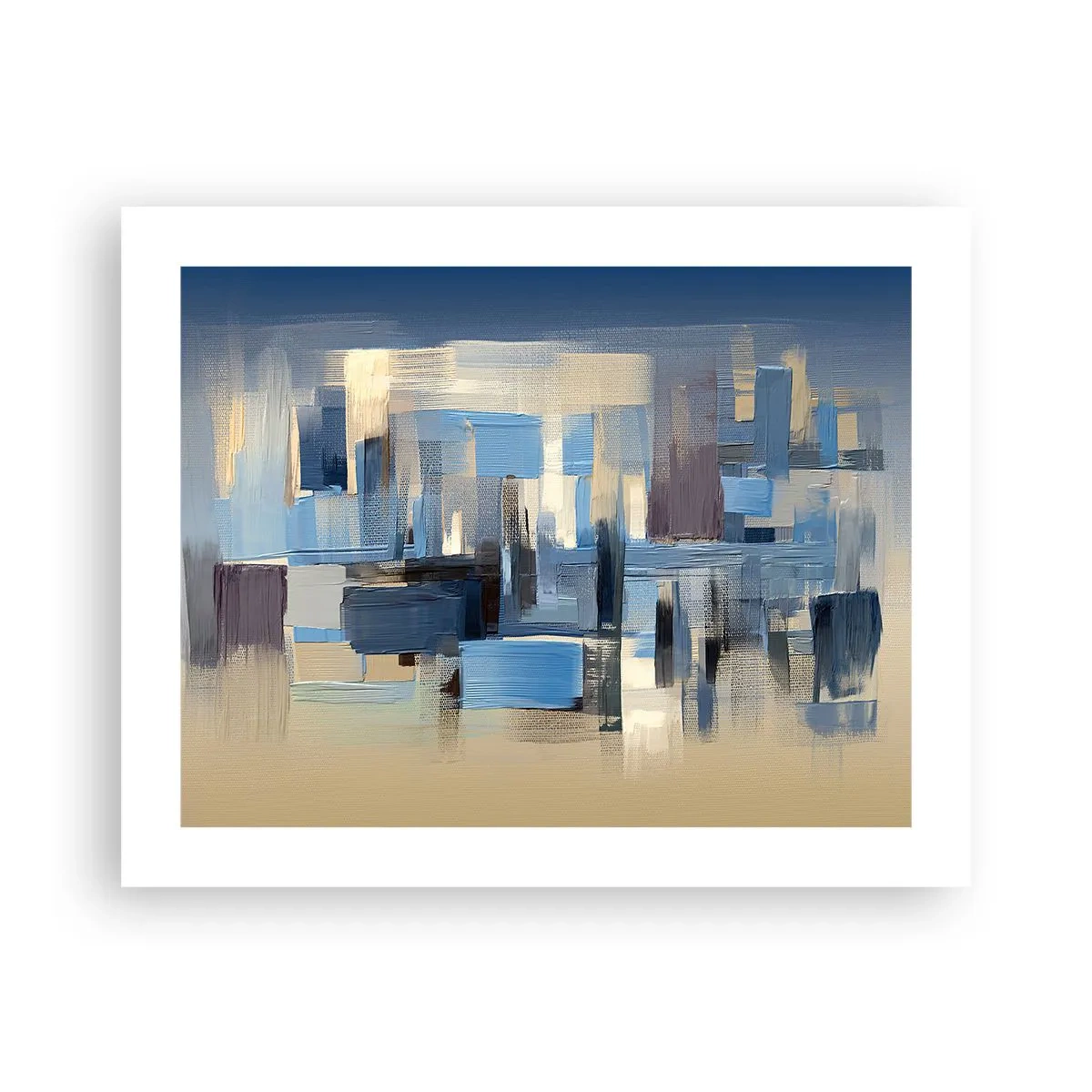 Poster - Blaue Konstruktion - 50x40 cm