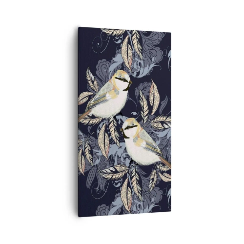 Bild auf Leinwand - Leinwandbild - Gelb-blauer Triller - 55x100 cm