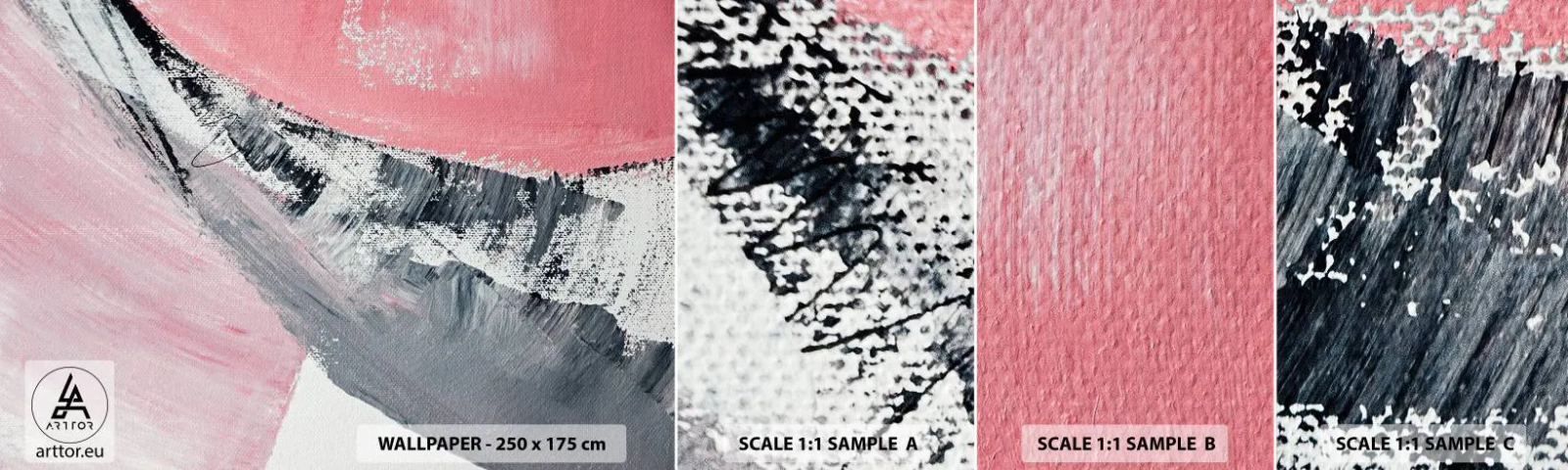 Fototapeten Muster Selbstklebend Deluxe Sticker - Passende Komposition - Abstraktion, Stück, Pastellfarben - 100x30 cm