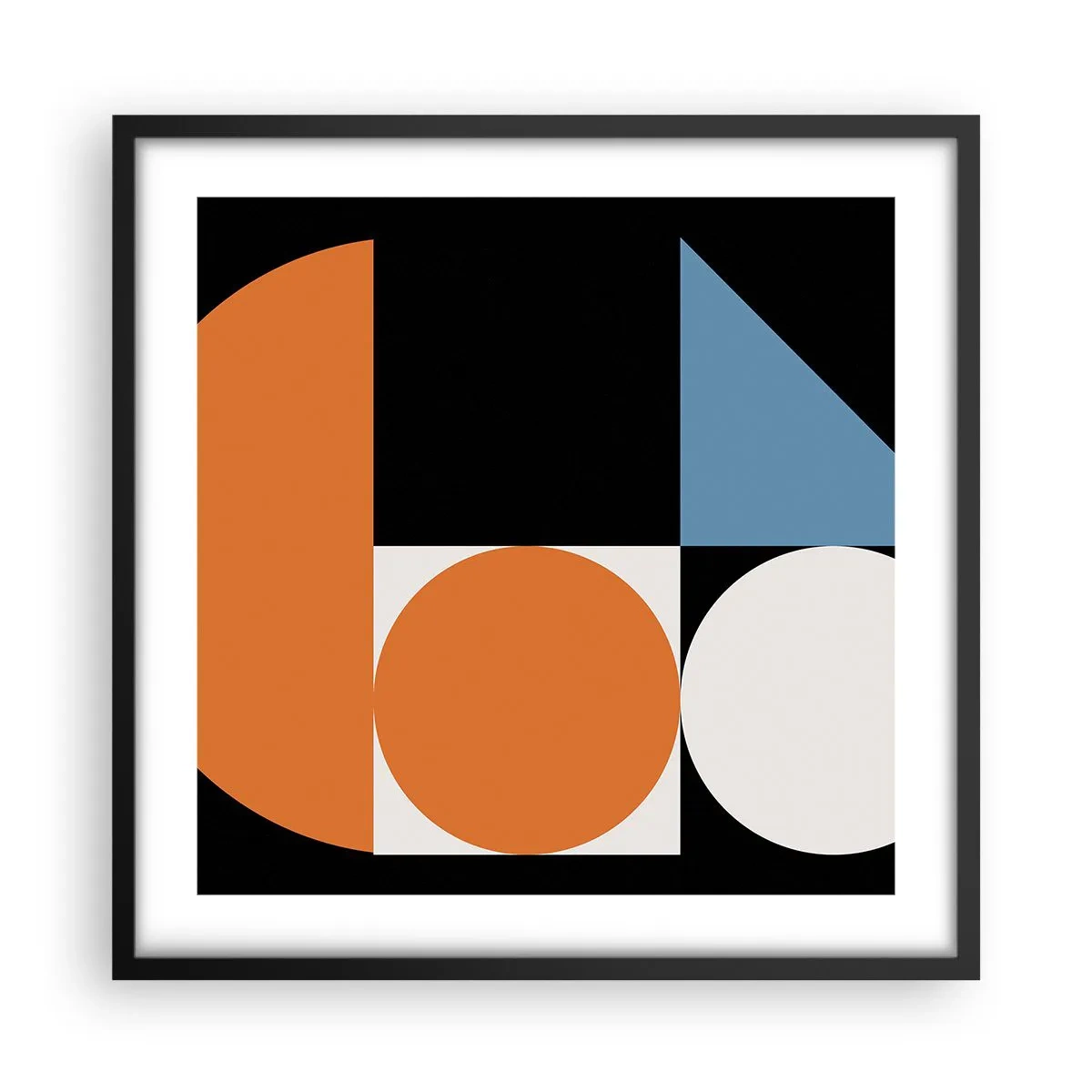 Poster in einem schwarzem Rahmen - Bebilderte Anordnung - 50x50 cm