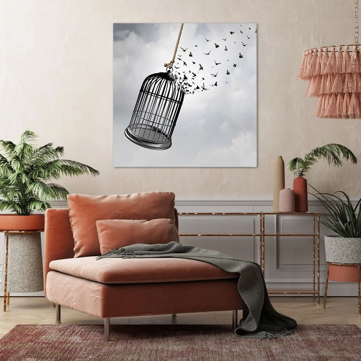 Bild auf Leinwand - Leinwandbild - Glaube ... Hoffnung ... Freiheit! - 60x60 cm