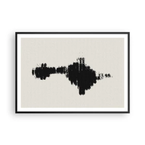 Poster in einem schwarzem Rahmen - Ein abstraktes Motiv, das einer Schallwelle im minimalistischen Stil ähnelt. - 100x70cm - Schwingungen der Fantasie - Moderne Wanddekoration für Wohnzimmer und Schlafzimmer ARTTOR