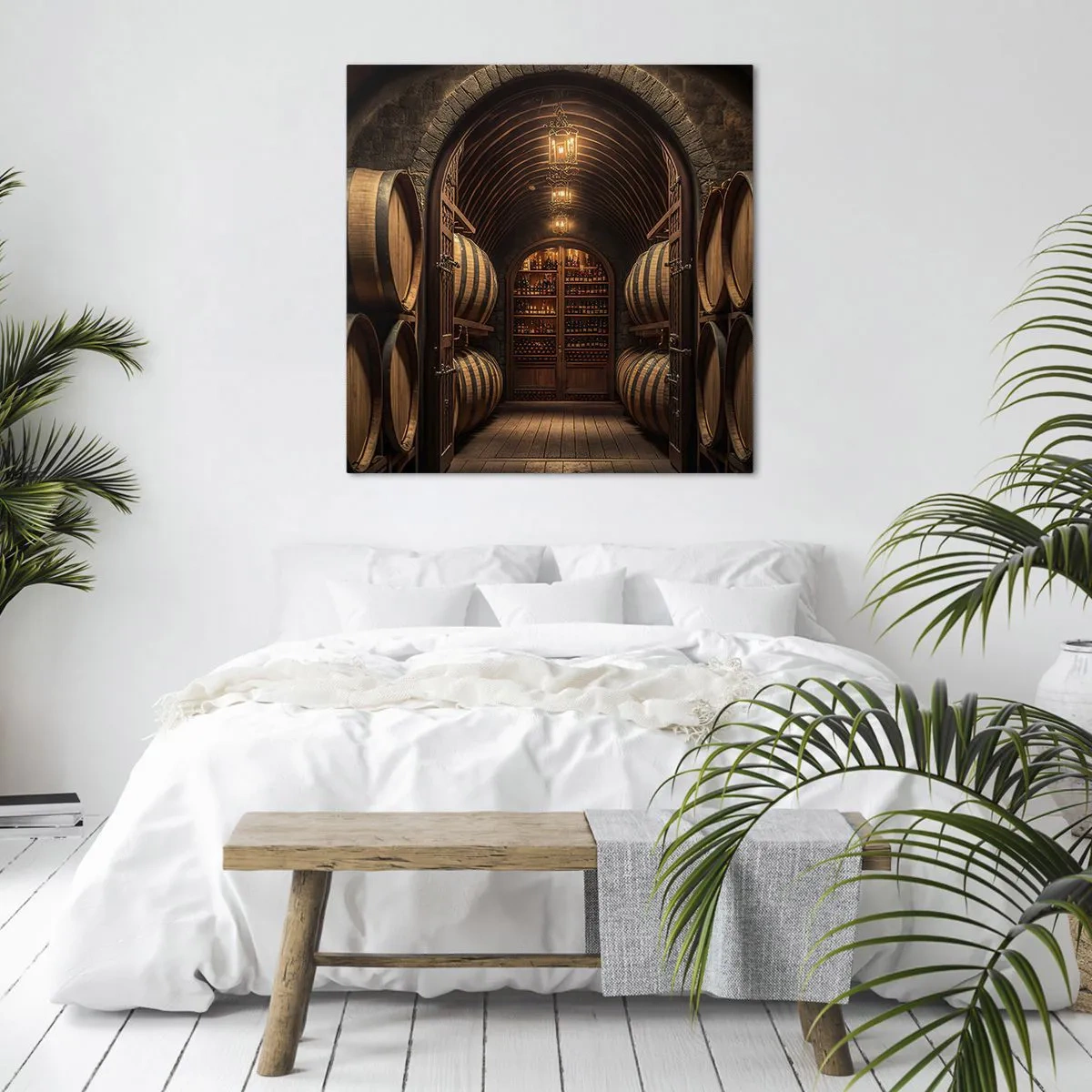 Bild auf Leinwand - Leinwandbild - Stimmungsvoller Keller - 70x70 cm