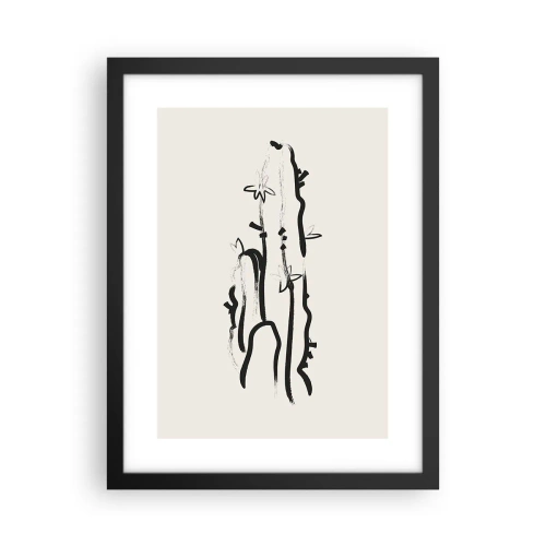 Poster in einem schwarzem Rahmen - Blühendes Kraut - 30x40 cm