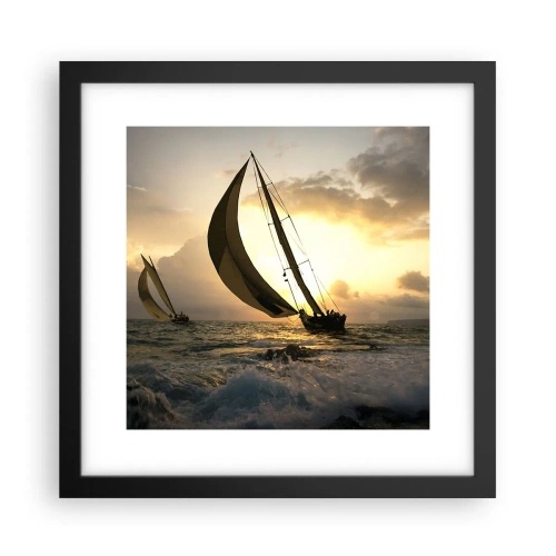 Poster in einem schwarzem Rahmen - Mit dem Wind und gegen den Wind - 30x30 cm