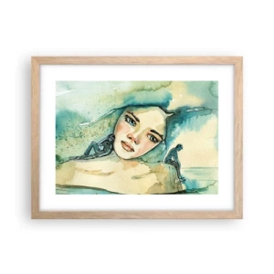 Poster in einem Rahmen aus heller Eiche - Bin ich blau? - 40x30 cm